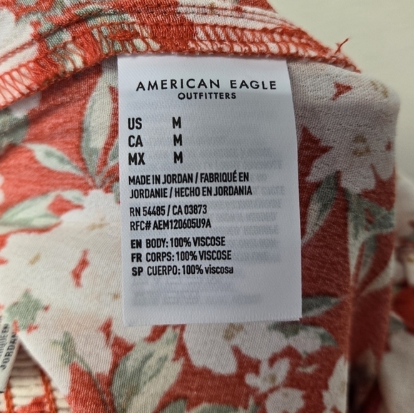 American Eagle Halter Wide leg Floral Jumpsuit Red M - Picture 10 of 12